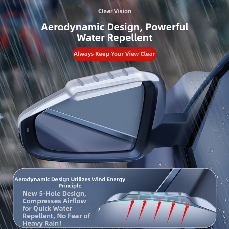 Dažďová clona pre Geely spätné zrkadlo — PVC, lepiaca inštalácia, univerzálne uchytenie, AT/automat, prispôsobiteľné