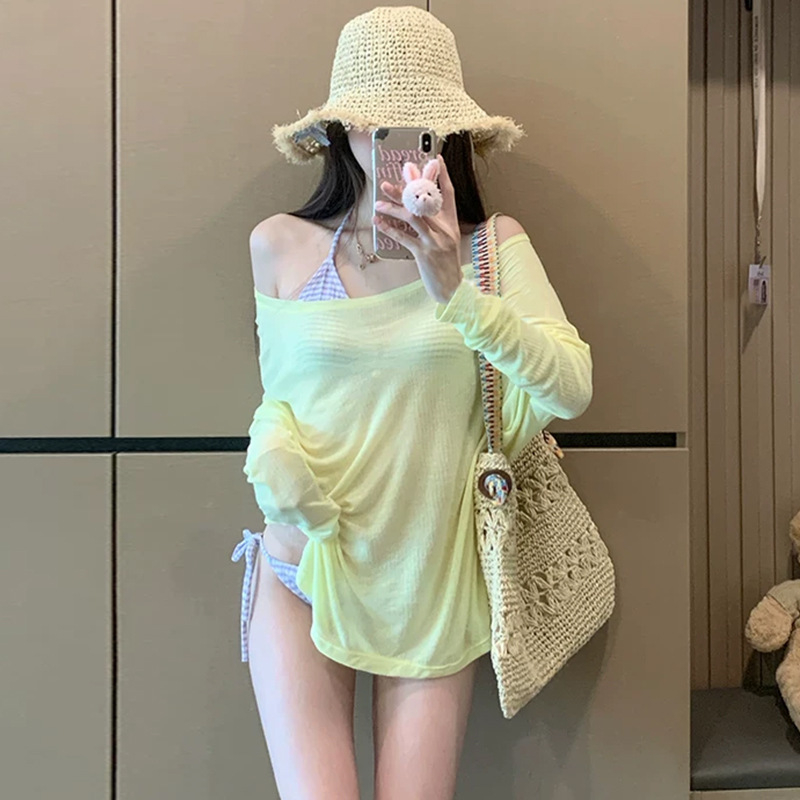 Ženski bikini kupaći kostim s dugim rukavima, zaštita od sunca, seksi dizajn, umetci u grudnjaku, bez žice