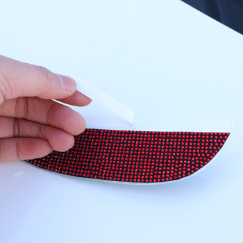 Диамантено украсено огледало за обратно виждане с дъждовен щит, PVC, залепване, универсална съвместимост, AT, опаковка 1–2 бр