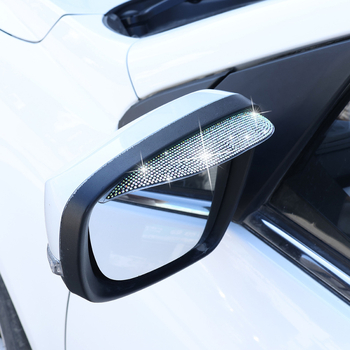 Диамантено украсено огледало за обратно виждане с дъждовен щит, PVC, залепване, универсална съвместимост, AT, опаковка 1–2 бр