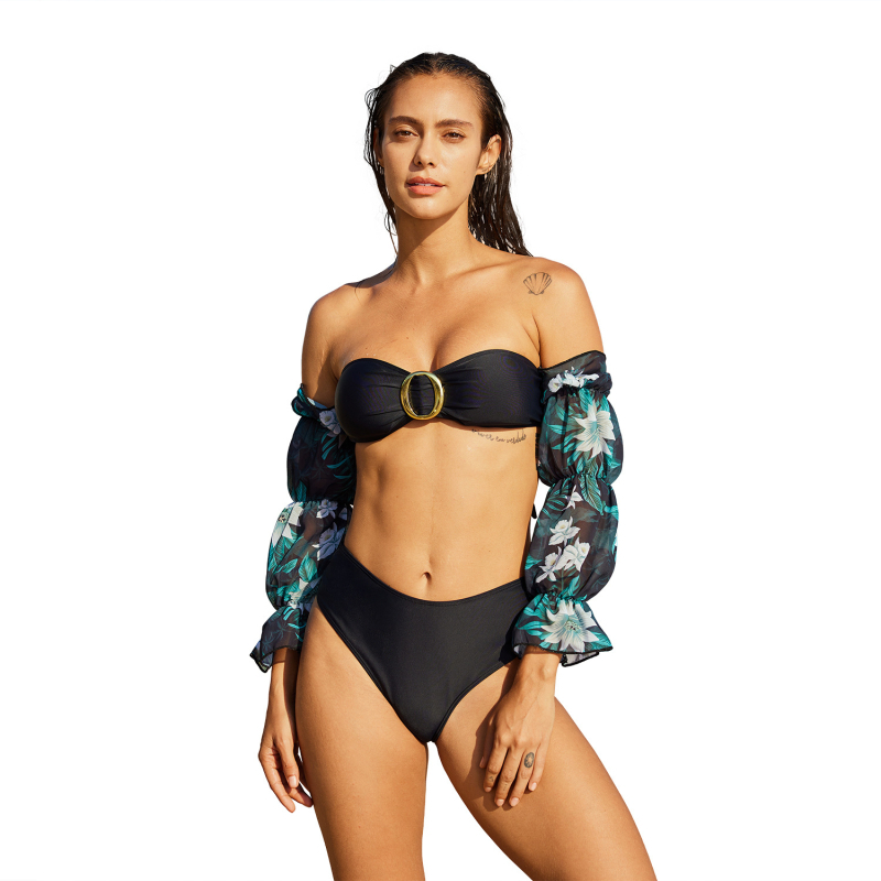 Aonihua 2452 Dvodijelni bikini set s UV zaštitom, euro-američki stil, s jastučićima za dojke, poliester 82%, podstava od najlona 82%
