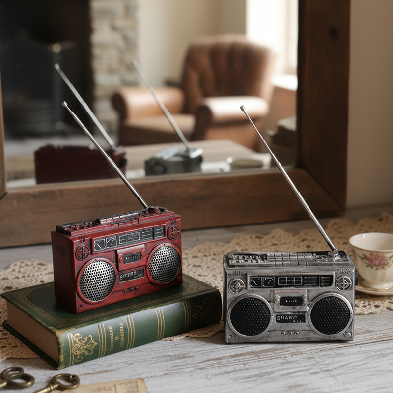 Ukras od smole u obliku radija, europski retro dizajn, za kućni dekor i rekvizite za fotografiranje