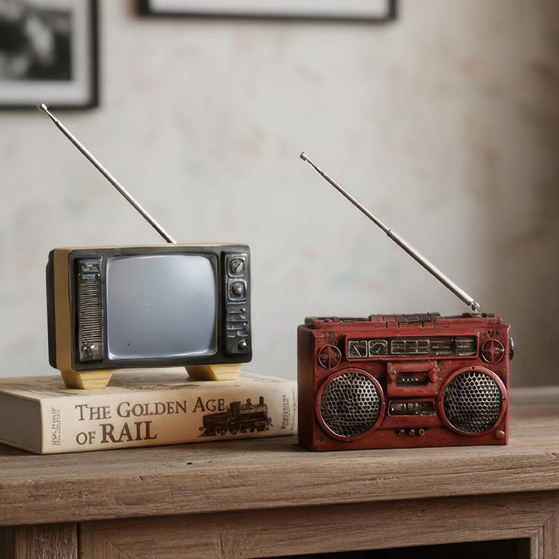 Ukras od smole u obliku radija, europski retro dizajn, za kućni dekor i rekvizite za fotografiranje