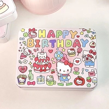 Metalna kutija za stolno skladištenje s dizajnom cartoon cute, kapacitet 200 ml, zatvoren poklopac