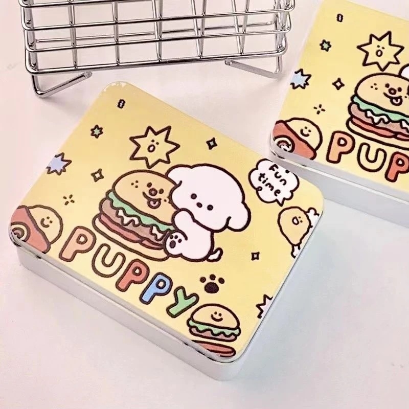 Metalna kutija za stolno skladištenje s dizajnom cartoon cute, kapacitet 200 ml, zatvoren poklopac