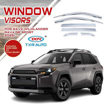 Akrilový slnečno-dážďový štít pre Toyota RAV4 2025 Wilanda – lepená montáž na konkrétny model, balenie 6 kusov