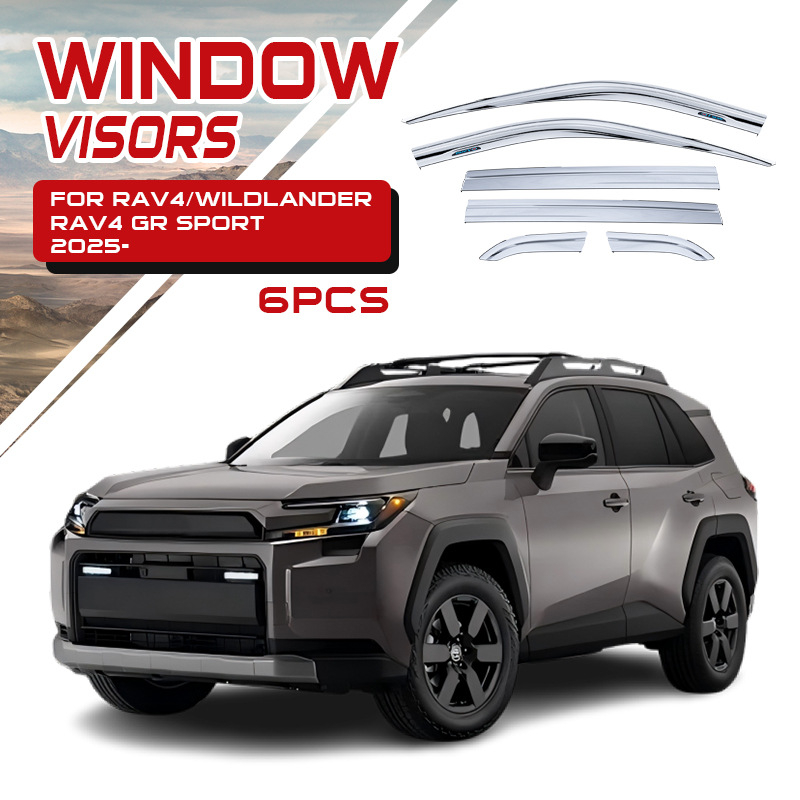 Автомобилен сенник за дъжд и слънце за Toyota RAV4 2025 – акрилен, лепилен монтаж за конкретен автомобил, комплект 6 бр.