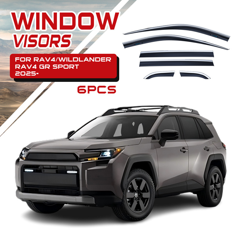 Автомобилен сенник за дъжд и слънце за Toyota RAV4 2025 – акрилен, лепилен монтаж за конкретен автомобил, комплект 6 бр.