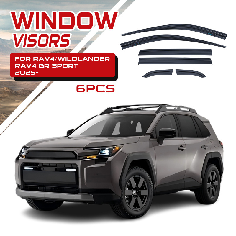 Автомобилен сенник за дъжд и слънце за Toyota RAV4 2025 – акрилен, лепилен монтаж за конкретен автомобил, комплект 6 бр.