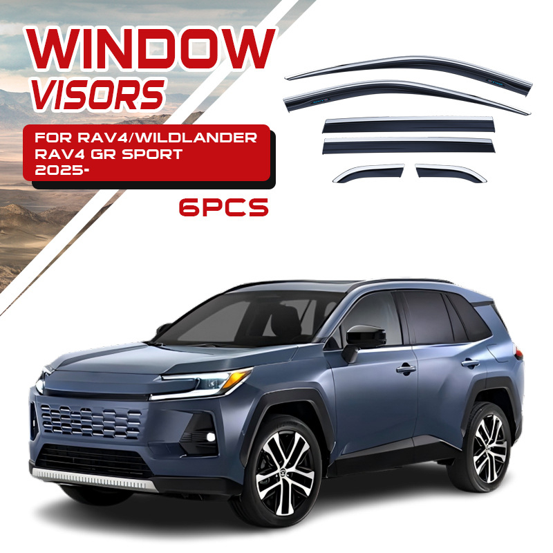 Автомобилен сенник за дъжд и слънце за Toyota RAV4 2025 – акрилен, лепилен монтаж за конкретен автомобил, комплект 6 бр.