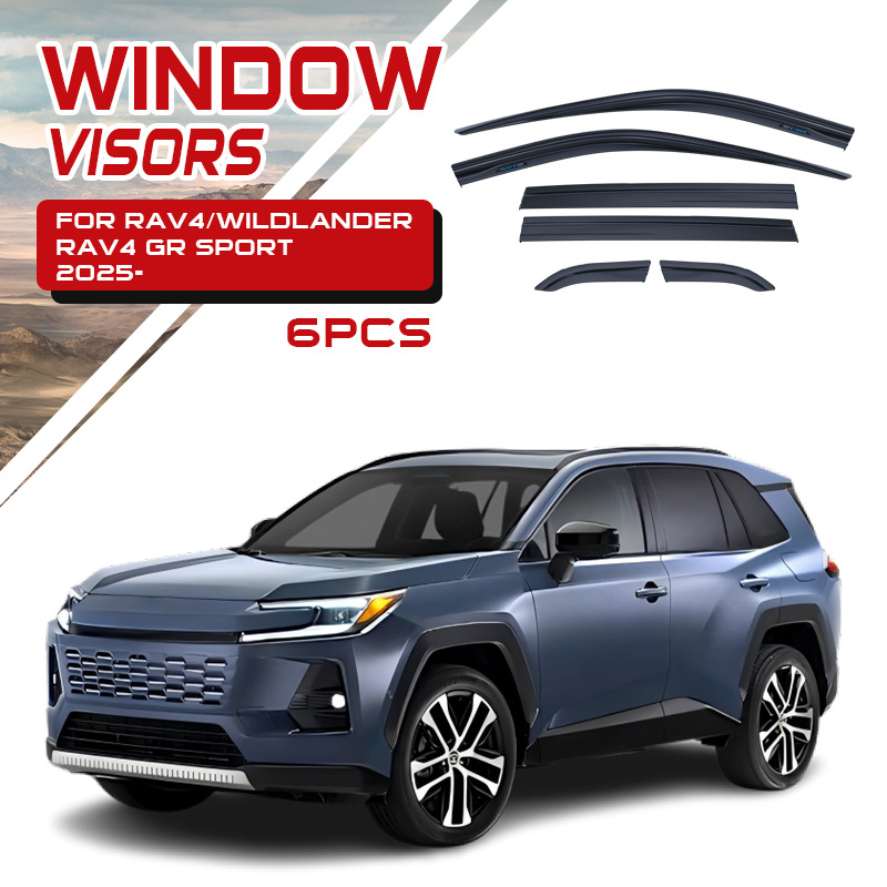 Автомобилен сенник за дъжд и слънце за Toyota RAV4 2025 – акрилен, лепилен монтаж за конкретен автомобил, комплект 6 бр.