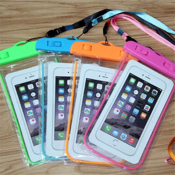 Husa impermeabilă pentru telefon - transparentă, luminoasă, PVC+ABS, stil caricatură, logo imprimat