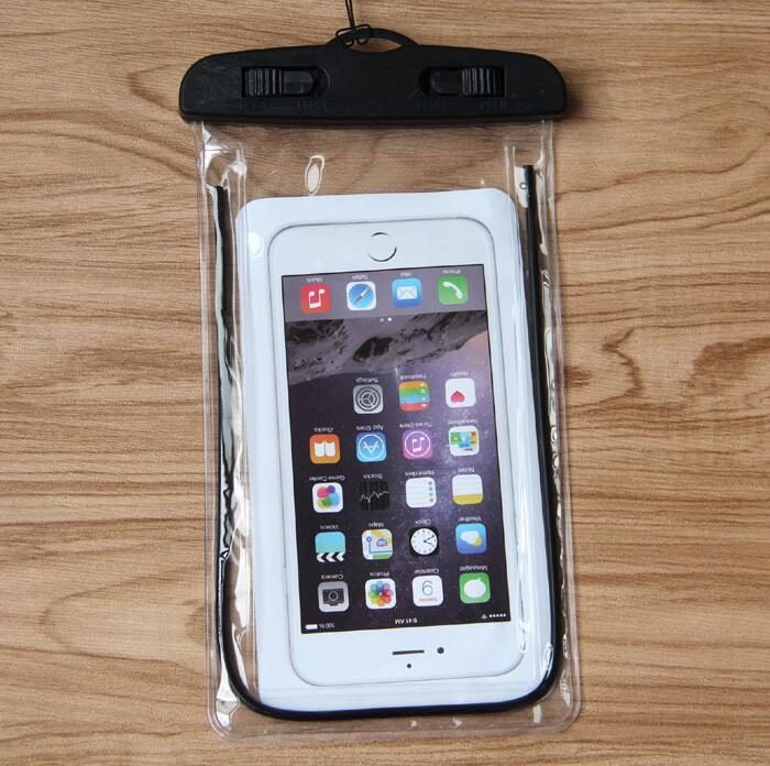 Husa impermeabilă pentru telefon - transparentă, luminoasă, PVC+ABS, stil caricatură, logo imprimat