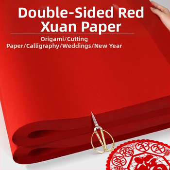 Dvojstranný červený Xuan papier na vyrezávanie, formát A4, Materiál: KT doska, Bez dovozu, Značka: Iná, Kategória: Šťastné slová