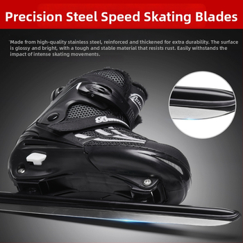 Ľadové korčule - Vrchná časť nylonovej sieťoviny, Čepeľ z nerezovej ocele, Podrážka z PE, Dĺžka čepele 50 cm, Značka Companion Wei