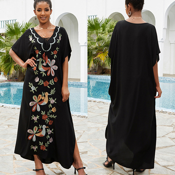 Šiveni rayon plažni cover-up haljina, duga haljina s pamukom podstavom, 230 g/m²