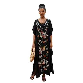 Šiveni rayon plažni cover-up haljina, duga haljina s pamukom podstavom, 230 g/m²