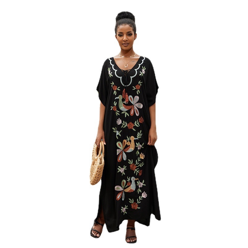 Šiveni rayon plažni cover-up haljina, duga haljina s pamukom podstavom, 230 g/m²