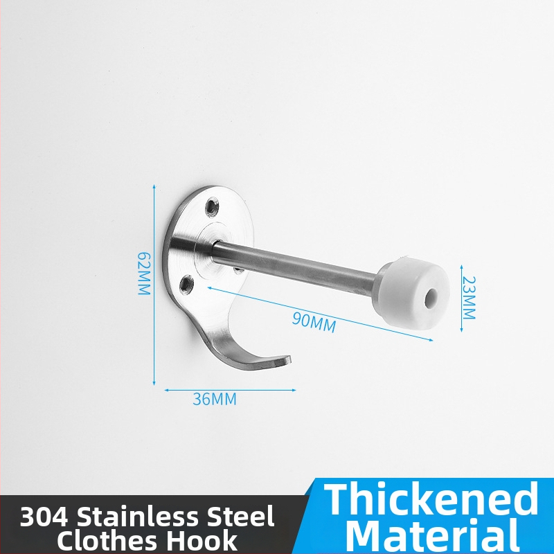 Vešiak na kabáty pre priečinku toalety, 304 nerezová oceľ, model 304, povrchová úprava: drôtovo vybrúsená, moderný minimalizmus