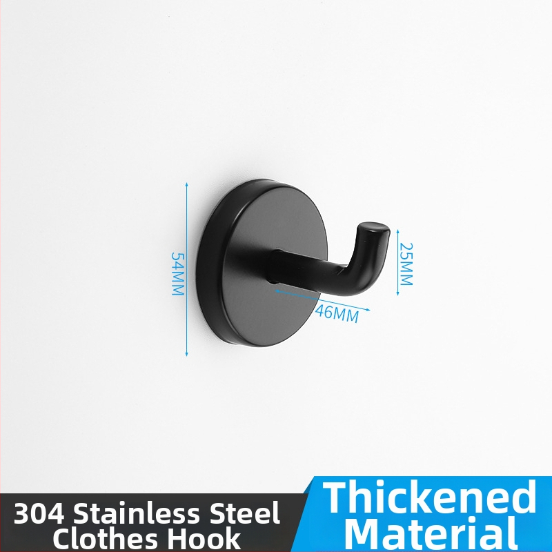 Vešiak na kabáty pre priečinku toalety, 304 nerezová oceľ, model 304, povrchová úprava: drôtovo vybrúsená, moderný minimalizmus