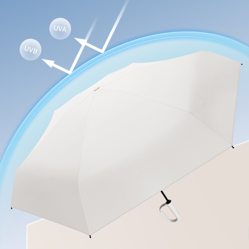 Gyűrűs fogantyújú kapszulás esernyő, 6 bordával, ötvözetes tengely, kézi nyitás-zárás, UPF 50+ UV védelem