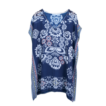 Bluza de bikini din chiffon cu decolteu în V, croială lejeră, căptușeală 100% poliester, țesătură chiffon, pentru plajă
