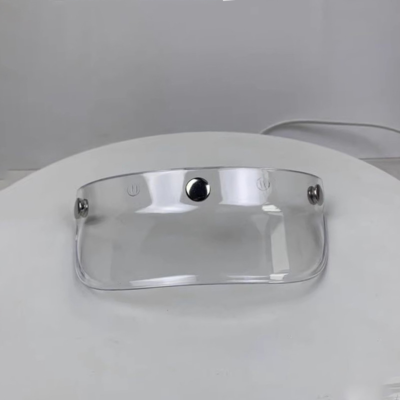 Retro motorkerékpár fél sisak háromgombos karimával, PC héj, vizor eső és nap elleni védelem, univerzális illeszkedés