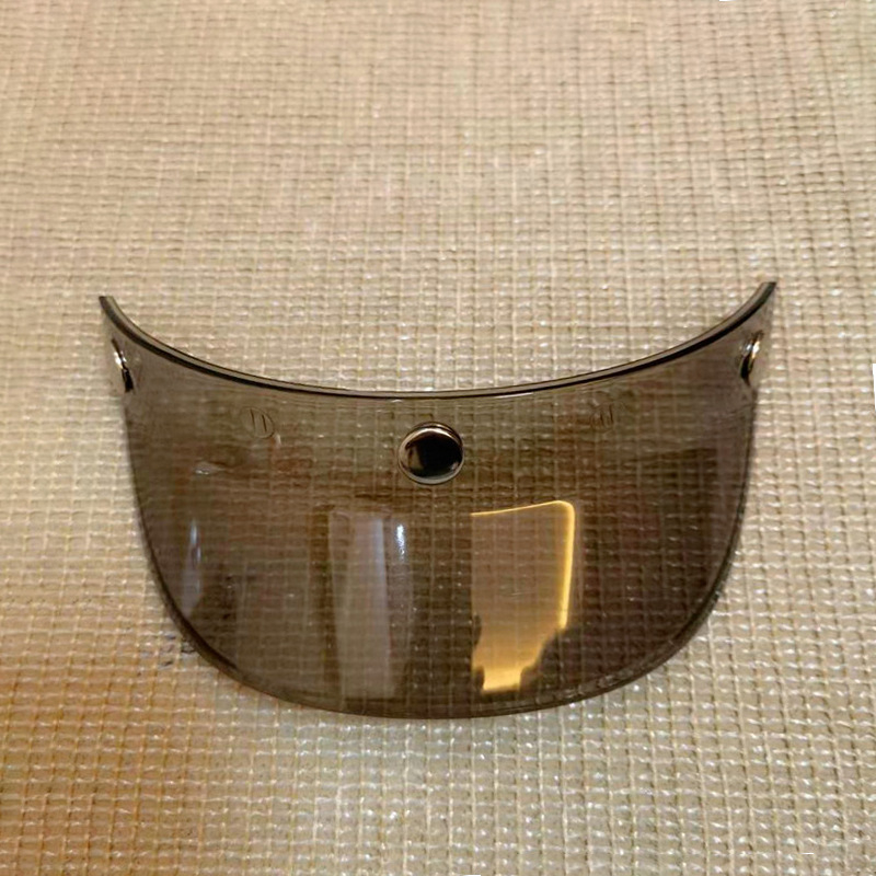 Retro motorkerékpár fél sisak háromgombos karimával, PC héj, vizor eső és nap elleni védelem, univerzális illeszkedés