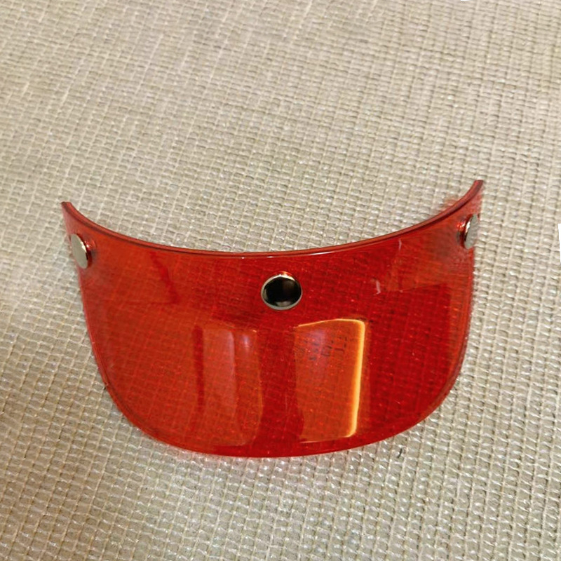 Retro motorkerékpár fél sisak háromgombos karimával, PC héj, vizor eső és nap elleni védelem, univerzális illeszkedés