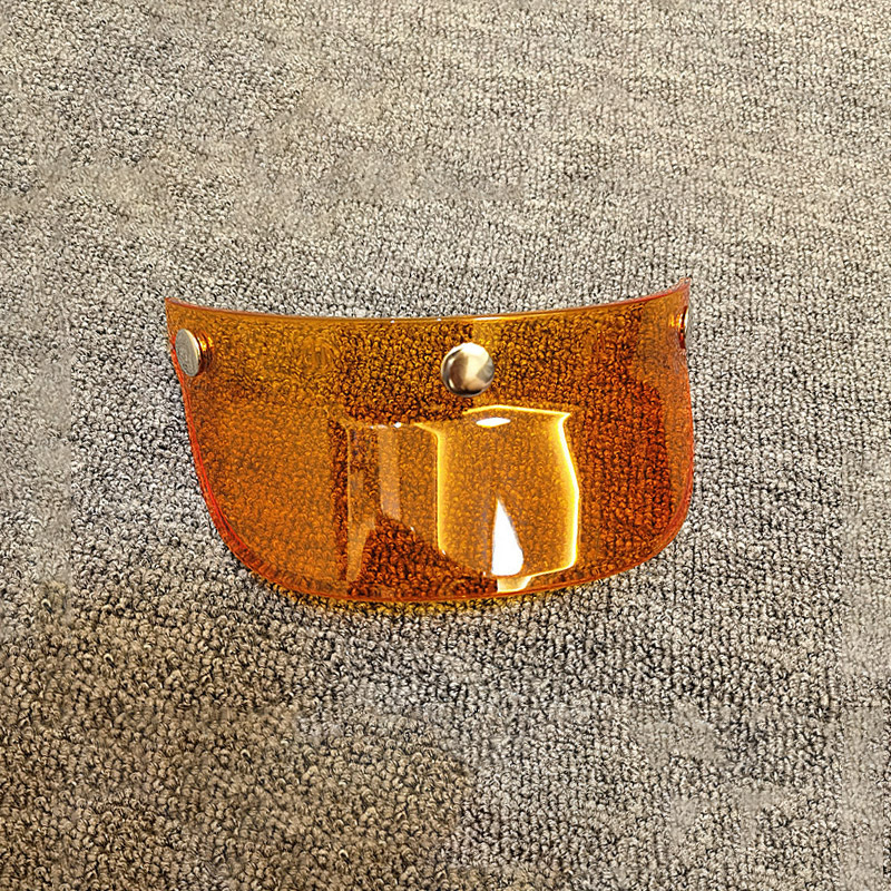 Retro motorkerékpár fél sisak háromgombos karimával, PC héj, vizor eső és nap elleni védelem, univerzális illeszkedés