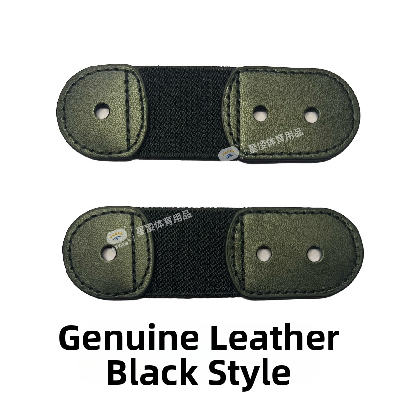 Spony na topánky krasokorčuľovania, kožené, elastické manžety proti voľnému šnúrovaniu