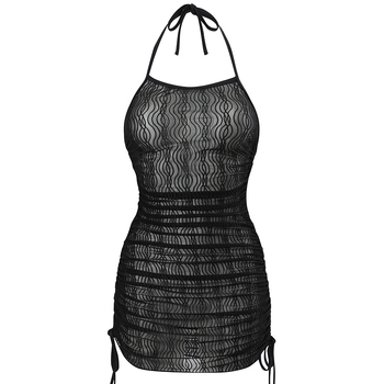 Oran Swimsuit Rochie de plajă din chiffon cu plasă, protecție solară, 95% poliester, 160 gsm, căptușeală poliester 5%
