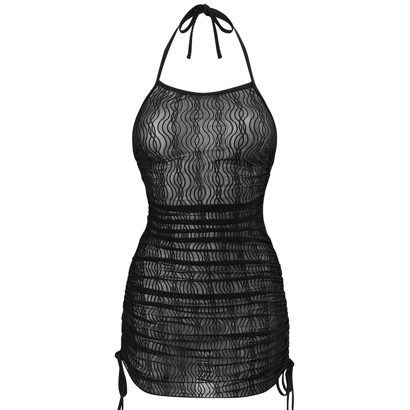 Oran Swimsuit Rochie de plajă din chiffon cu plasă, protecție solară, 95% poliester, 160 gsm, căptușeală poliester 5%