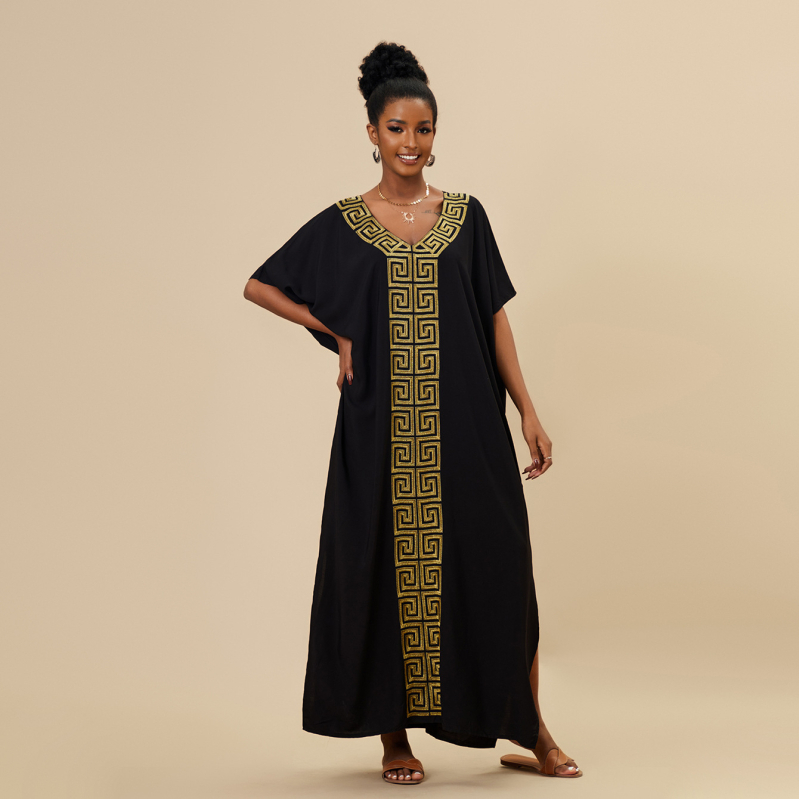 Ženska plažna haljina-cover-up – Rayon tkanina, podstava od pamuka 100%, 280 g, široki kroj, zaštita od sunca