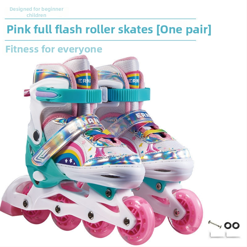 Dječje inline skates komplet, podesive, s treperavim svjetlima