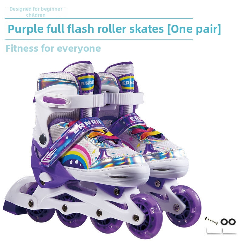 Dječje inline skates komplet, podesive, s treperavim svjetlima