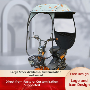 Κάλυμμα ηλιοπροστασίας ηλεκτρικού ποδηλάτου – πολυεστερικό ύφασμα, πλαίσιο ινών, χειροκίνητο άνοιγμα, UV προστασία UPF 40+, εκτύπωση λογότυπου, δυνατότητα προσαρμογής