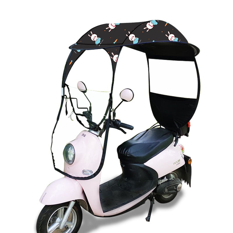 Κάλυμμα ηλιοπροστασίας ηλεκτρικού ποδηλάτου – πολυεστερικό ύφασμα, πλαίσιο ινών, χειροκίνητο άνοιγμα, UV προστασία UPF 40+, εκτύπωση λογότυπου, δυνατότητα προσαρμογής