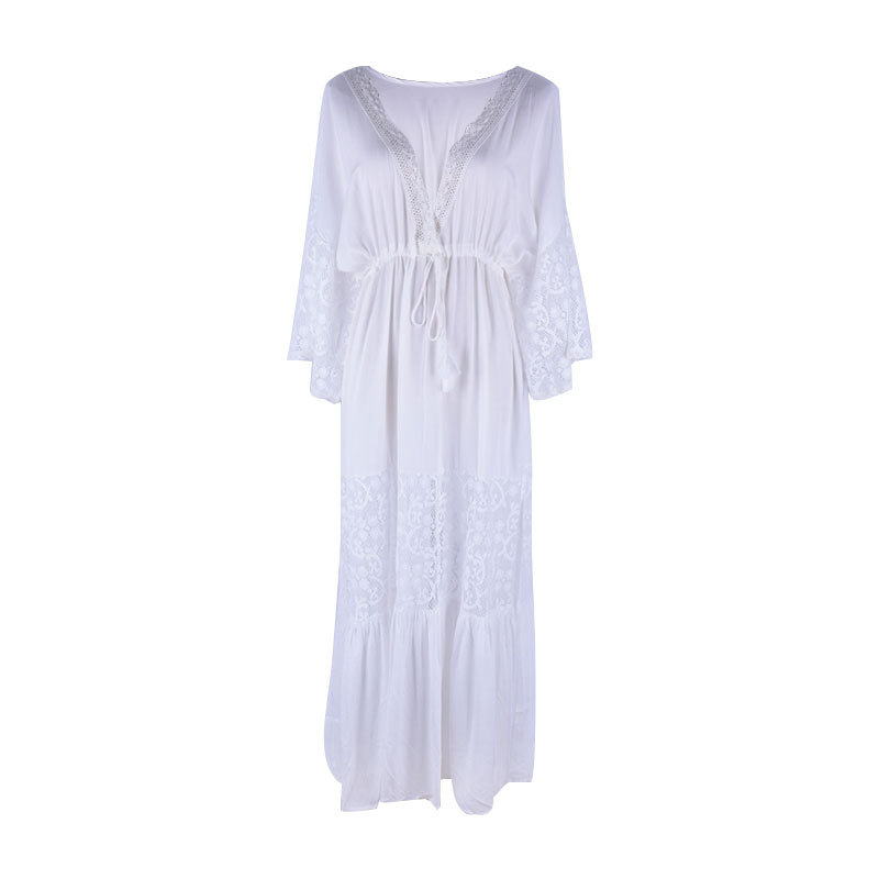 Plažna bluza s čipkom od rayona, 100% pamuk, 320 g/m², za plivanje i vodene aktivnosti