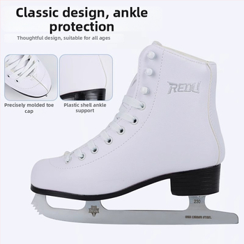 Korčule na ľad s dizajnom Thermal, vrchná časť PVC, podrážka PVC, čepele z uhlíkovej ocele, pre dospelých