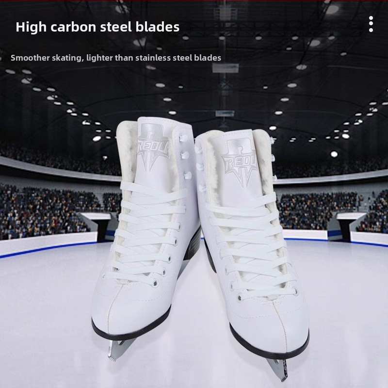 Korčule na ľad s dizajnom Thermal, vrchná časť PVC, podrážka PVC, čepele z uhlíkovej ocele, pre dospelých