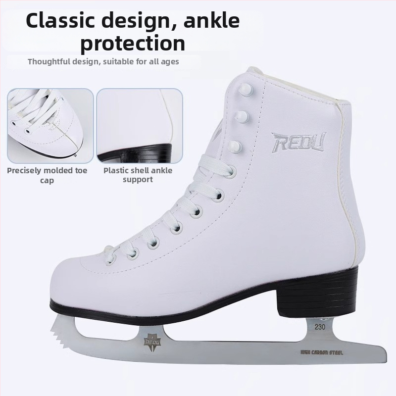 Korčule na ľad s dizajnom Thermal, vrchná časť PVC, podrážka PVC, čepele z uhlíkovej ocele, pre dospelých