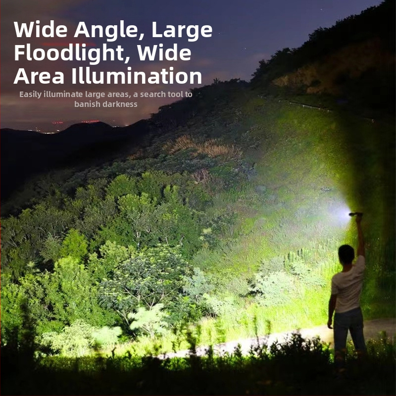 Lanternă LED cu zoom optic, corp din aliaj de aluminiu, baterie Li 26650, reîncărcabilă, sursă de lumină LED, rază peste 500 m