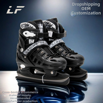 Longfeng ľadové korčule s čepeľami z nehrdzavejúcej ocele pre tínedžerov a dospelých; horný diel z PVC s sieťkou; podrážka z PP; vhodné pre rýchlostné a krasokorčovanie