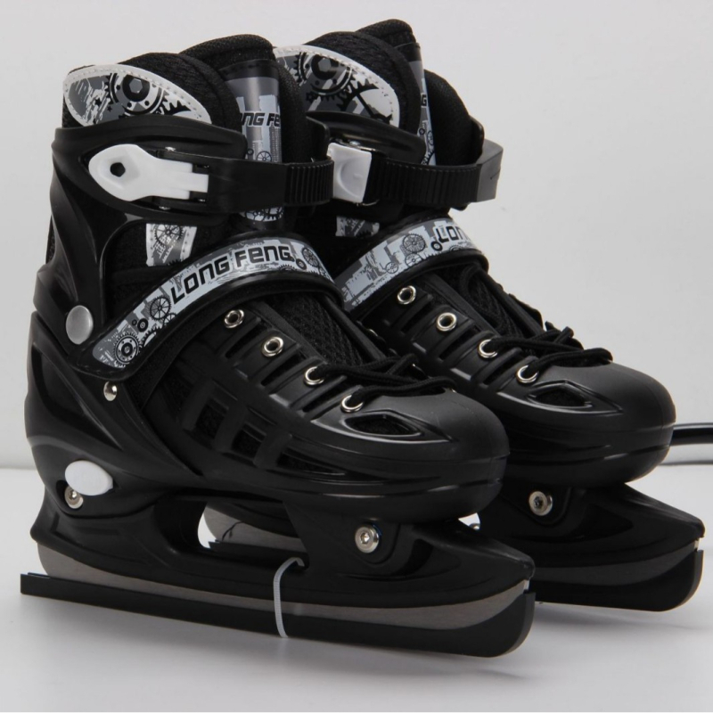 Longfeng jégkéses korcsolyák rozsdamentes acél pengével tinik és felnőttek számára; PVC+ hálós felsőrész; PP talp; alkalmas gyors- és műkorcsolázásra