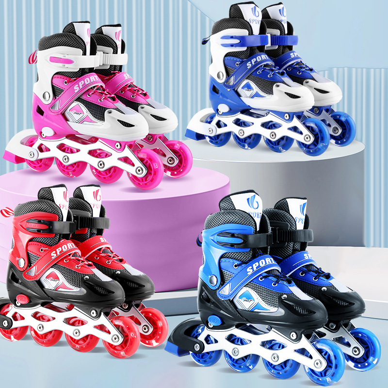 Role pentru copii cu suprafață PU+mesh, roți într-o singură linie, roți PVC