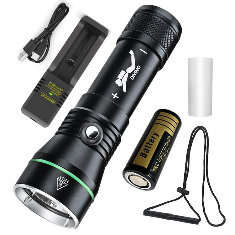 XHP70.2 LED búvárfény - Alumínium ötvözet, 30W, 110 m-ig vízálló, 26650 akkumulátor