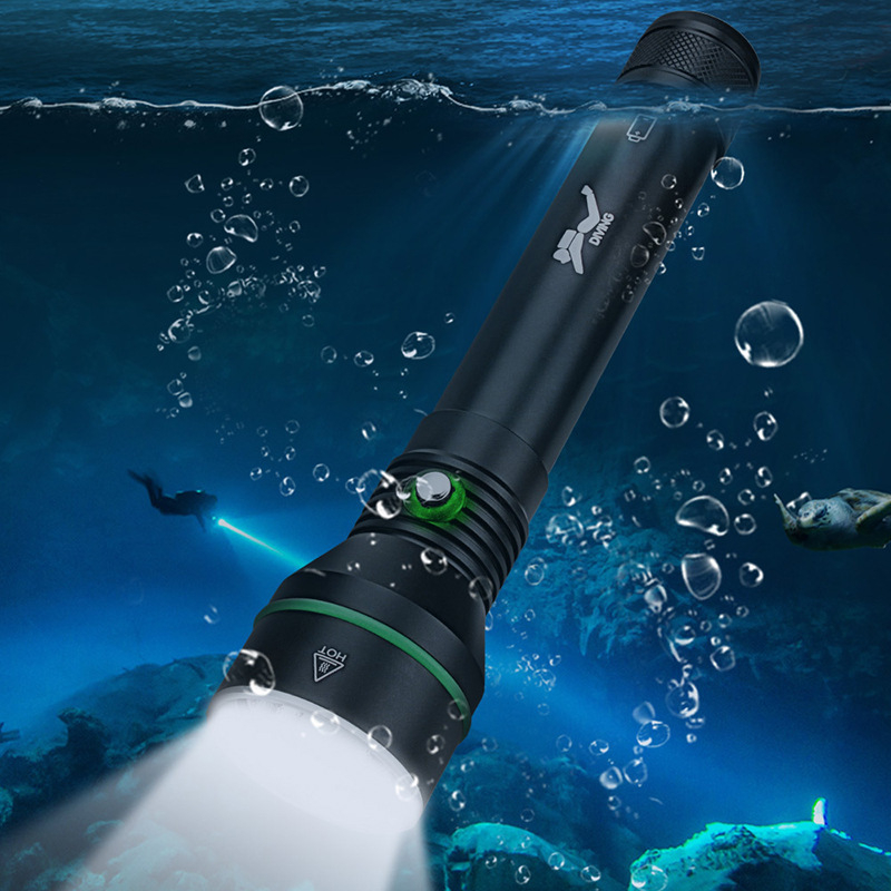 XHP70.2 LED búvárfény - Alumínium ötvözet, 30W, 110 m-ig vízálló, 26650 akkumulátor