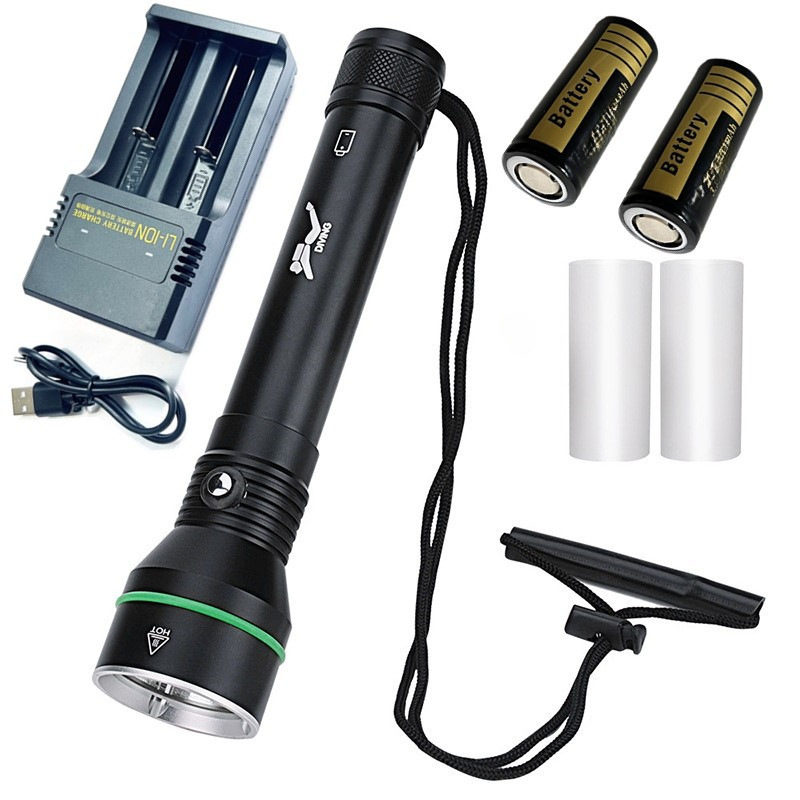 XHP70.2 LED búvárfény - Alumínium ötvözet, 30W, 110 m-ig vízálló, 26650 akkumulátor