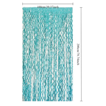 Esőszálas függöny csillagos háttérrel és hullámzó dizájnal születésnapi bulira (Műanyag • Szalag • Helyszíni dekoráció kiegészítői • Beltéri dekoráció)